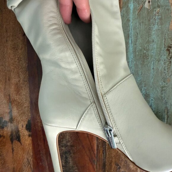 NWOT Vince Camuto Cream Leather Armonda Knee High Boots Size 5M/35 - Picture 9 of 15